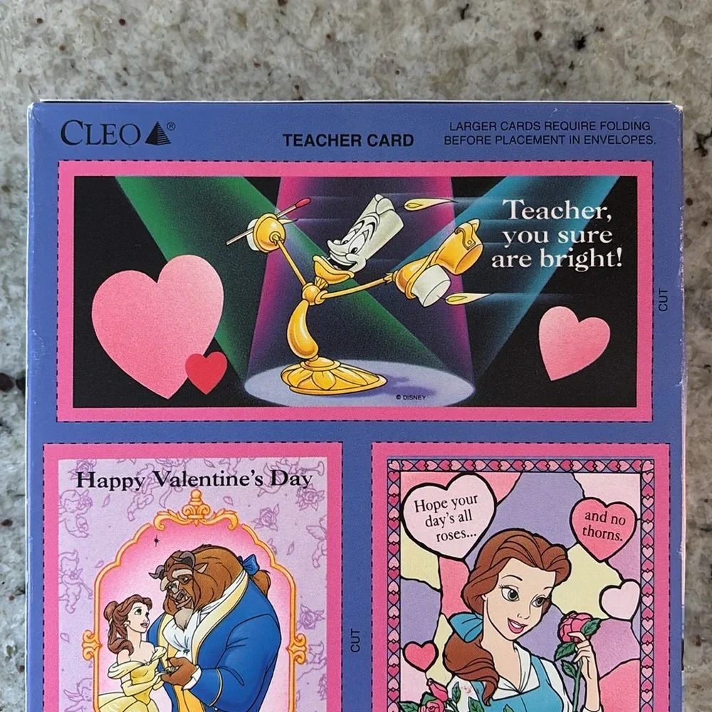 Vintage 1990s Disney Beauty and the Beast unopened box of valentines